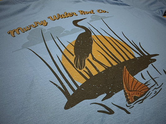 MURKY WATER ROD CO STORK IN THE SHALLOWS PERFORMANCE SHORT SLEEVE TEE